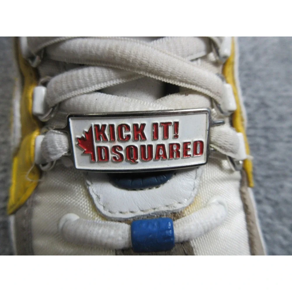 Dsquared2 Shoes Mens Size 39 White Yellow Blue Kick It‎ Made Italy 1964 Sneakers
